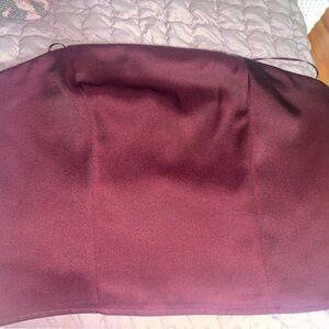 Elegant Burgundy Strapless Top